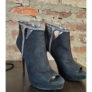 Aldo Womens Sz 6.5 Tilasa Shoe with Heal Stiletto Open Toe Black